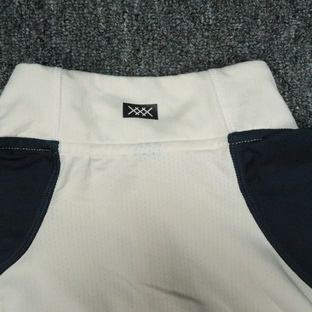 Rhone‎ Pullover Mens Medium Cream Blue Quarter Zip Peloton Performance Athletic